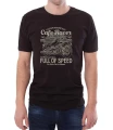 Czarny męski T-shirt na motocykl dla fanów motorów cafe racer