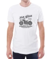 Biały T-shirt męski z napisem speedway racing