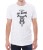Biały T-shirt męski z nadrukiem motocykla