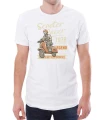 Biały męski T-shirt na skuter