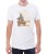 Biały męski T-shirt na skuter