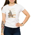 Biały damski T-shirt do jazdy skuterem