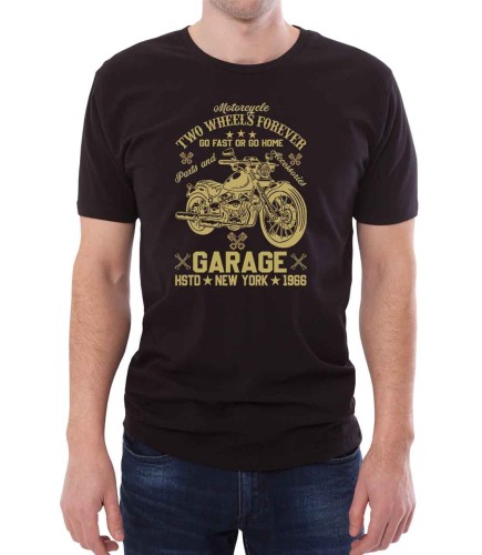 Czarna koszulka męska two wheels forever