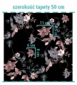 Wielkość wzoru na tapecie malowane liście i kwiaty