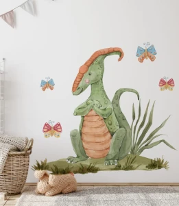 Naklejka jasnozielony dinozaur parazaurolof