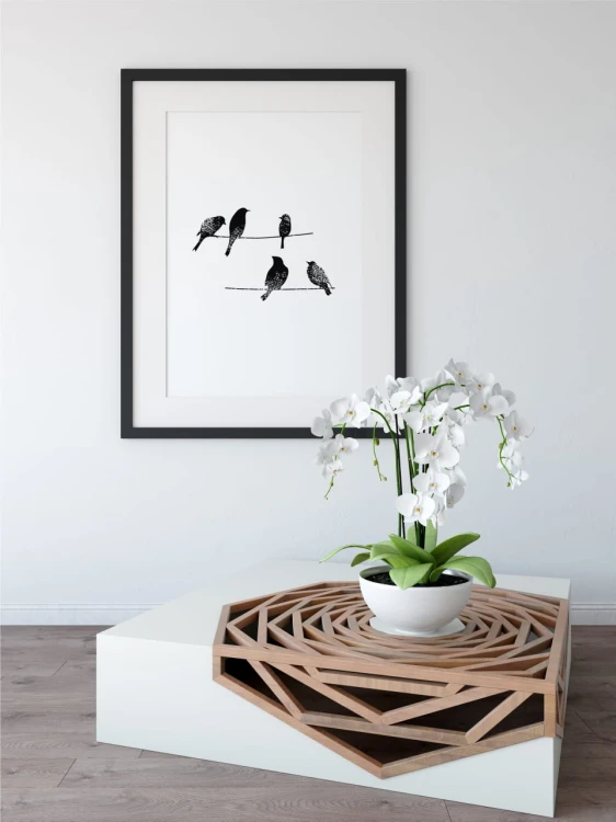 Plakat birds on wire