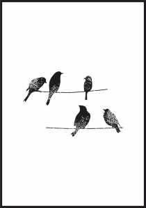 Plakat birds on wire