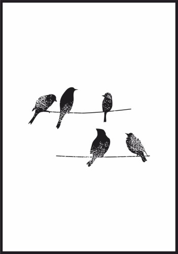 Plakat birds on wire - wizualizacja