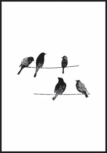 Plakat birds on wire - wizualizacja