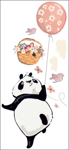 Naklejka panda i balonik - rozłożony zestaw
