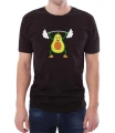 Czarny męski T-shirt z nadrukiem awokado