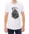 Biały męski T-shirt z sylwetką kościstej śmierci trzymającej w dłoniach kosę