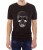 Czarny T-shirt męski z rysunkiem czaszki wykonanej z linii