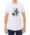 Biały męski T-shirt z nadrukiem kaktusa i czaszki w czarnym kolorze