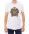 Biały T-shirt męski z czaszką w kolorowe wzory