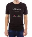 Czarny męski T-shirt z napisem Jezus dzwoni - odbierz - odrzuć