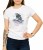 Biały damski T-shirt z kościstym djem
