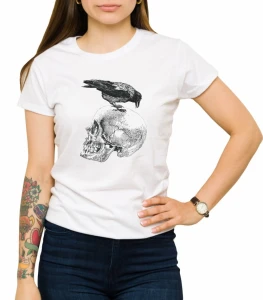 Koszulka kruk na czaszce