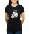 Czarny T-shirt dla niej z krukiem i czaszką