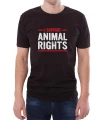 Czarny T-shirt dla mężczyzny popierającego prawa zwierząt