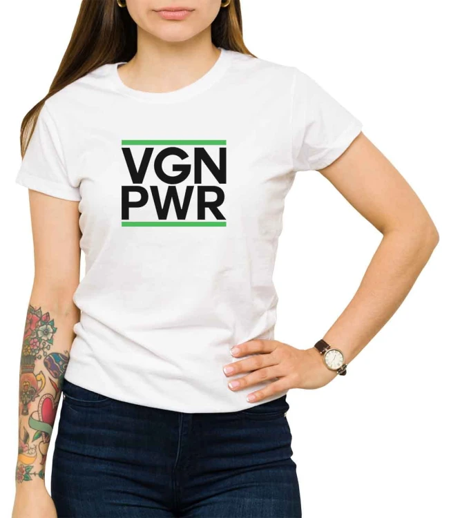 Biała damska koszulka VGN PWR