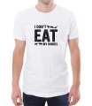 Biała koszulka męska z tekstem I don't eat my homies