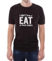 Czarny męski T-shirt z napisem nie jadam ziomali
