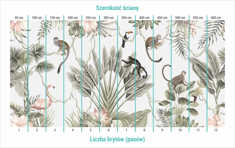 Fototapeta egzotyczna dżungla - bryty (pasy)