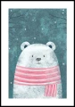 Plakat miś polarny z białym marginesem dookoła
