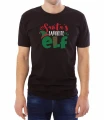 Czarna męska koszulka - elf świętego Mikołaja