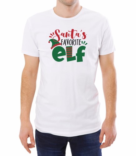 Biała męska koszulka z napisem Santa's favorite elf