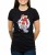 Czarny damski T-shirt z rysunkiem świętego Mikołaja jadącego na deskorolce