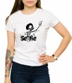 Biały T-shirt damski selfie