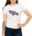 Biały damski T-shirt kruk