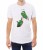 Biały męski T-shirt ręce zombie i smartfon