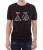 Czarny męski T-shirt przedstawiający różnicę między egoizmem człowieka a miłością do zwierząt