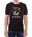 Czarny męski T-shirt ze skuterem