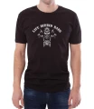 Czarny męski T-shirt z motorem "life behind bars"