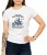 Biały damski T-shirt oficer policji z Nowego Jorku na motorze