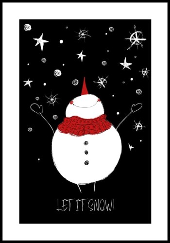 Plakat let it snow z białym marginesem dookoła