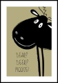 Plakat renifer renifer łoś z białym marginesem