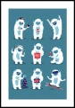 Plakat świąteczny yeti z białym marginesem