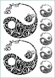 Tatuaże tymczasowe znak yin yang