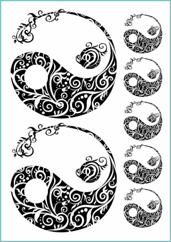 Tatuaże tymczasowe znak yin yang