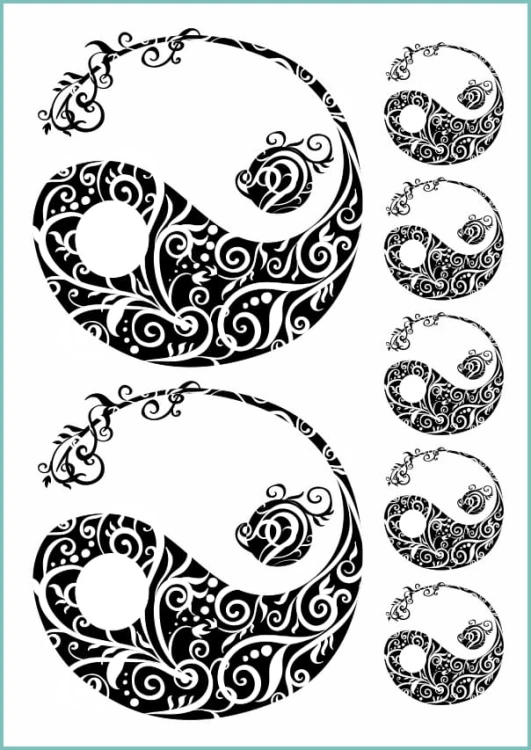 Tatuaże tymczasowe znak yin yang