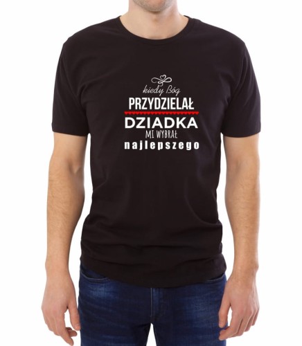 Czarna koszulka męska Bóg wybrał dziadka