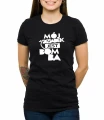 Czarny damski T-shirt dziadek jest bomba