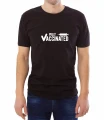 Czarny męski T-shirt z nadrukiem dla osób zaszczepionych na covid