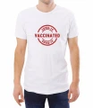 Biały męski T-shirt covid-19 vaccinated