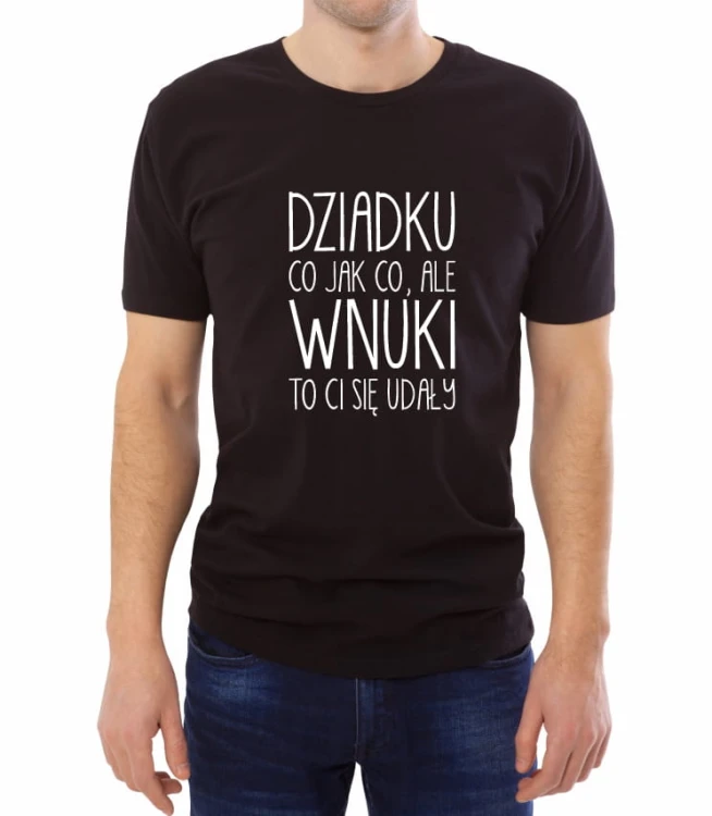 Czarna męska koszulka dziadku wnuki ci się udały